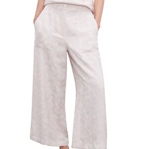 Club Monaco Sheer Culotte Pantaloon Jacquard Pink Beige Size 10 Wide Leg‎